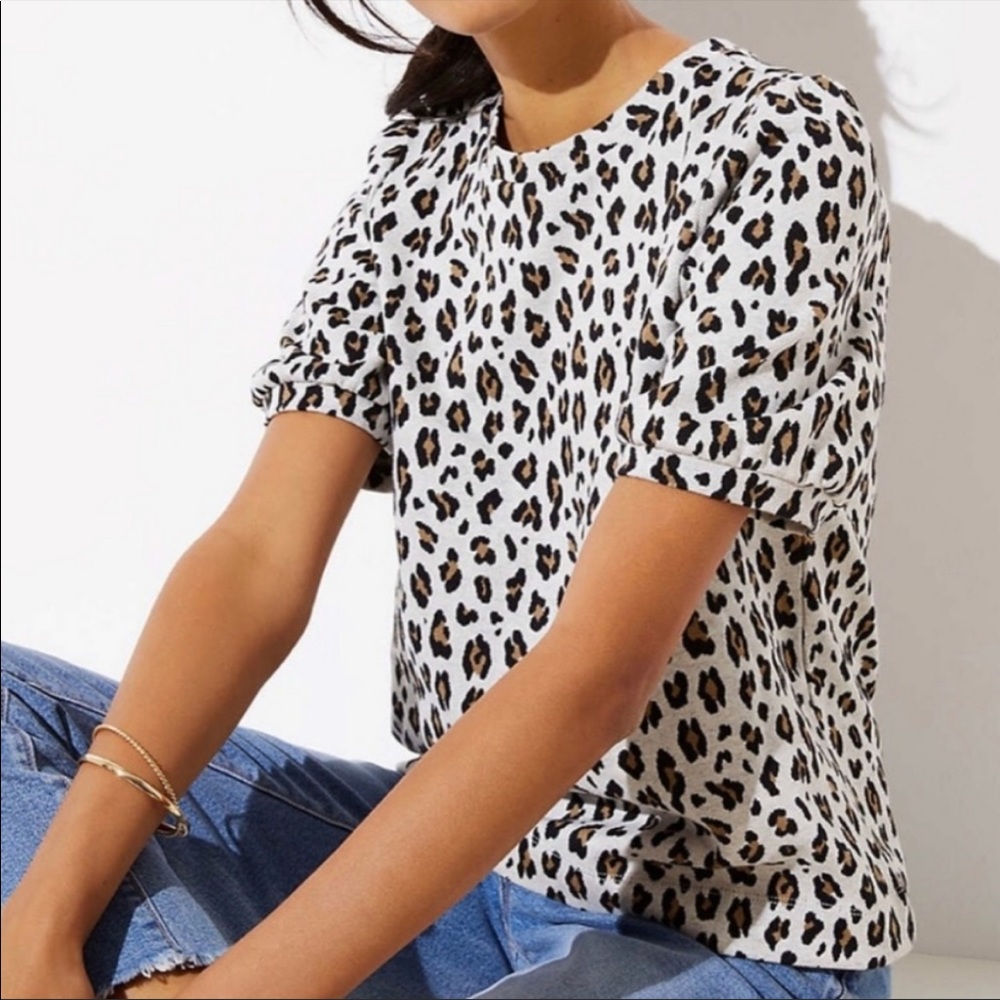 LOFT cheetah print top